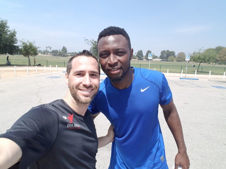 Chinedu Obasi after Training with Coach Christian in one of his visits to USA