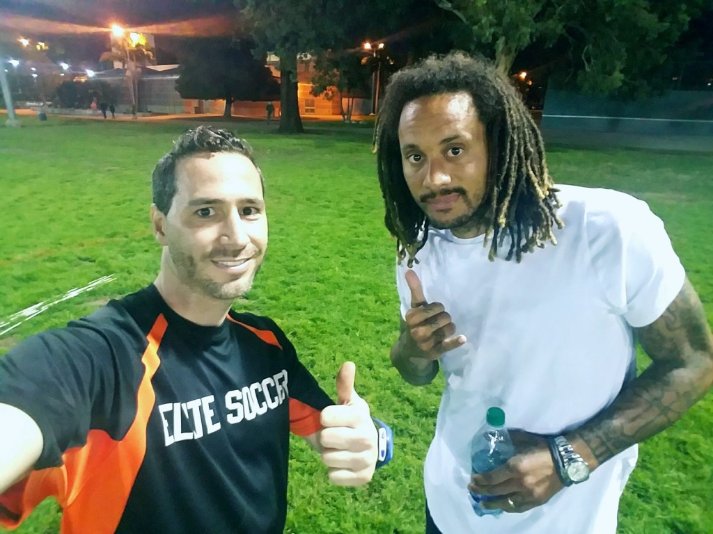 Jermaine Jones visiting Coach Christian at one Elite Soccer PK practice