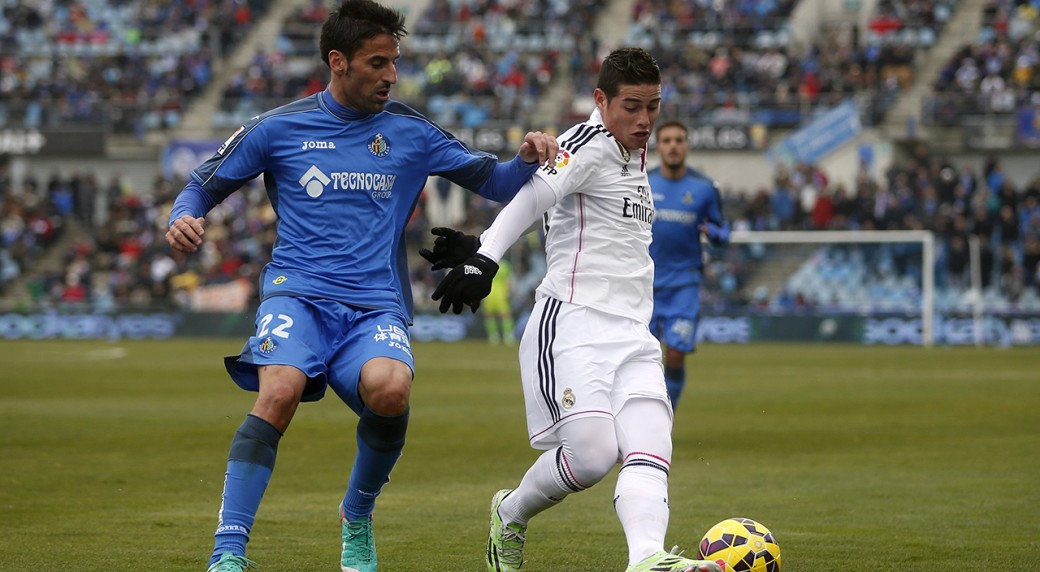 Juan Rodriguez (getafe) fedending James rodriguez (real madrid)