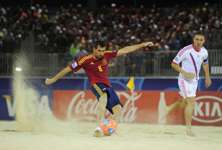 Juanma Lima during a Beach Soccer Tournament